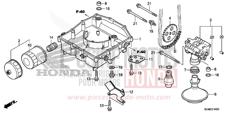 OELWANNE/OELPUMPE von VFR800X „Crossrunner“ MAT BALLISTIC BLACK METALLIC (NHA86) von 2017
